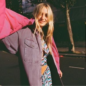 Zara Denim Oversized Shacket in lilac